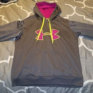 Under Armor Storm Hoodie sz M gray pink