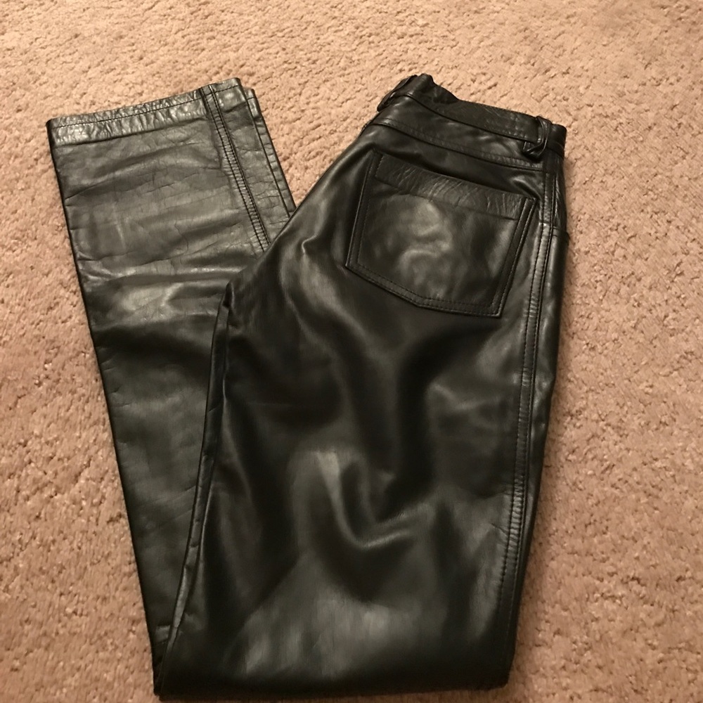 Armani Exchage Black leather pants
