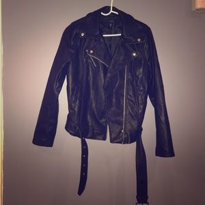 Black leather jacket