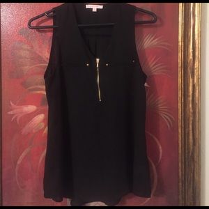 Black sleeveless blouse