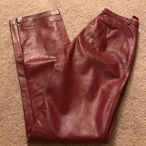 Armani Exchange Red Leather Pants