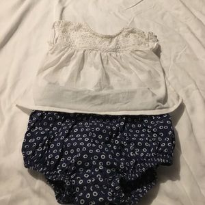 Gap white top w/built-in bodysuit & bubble shorts