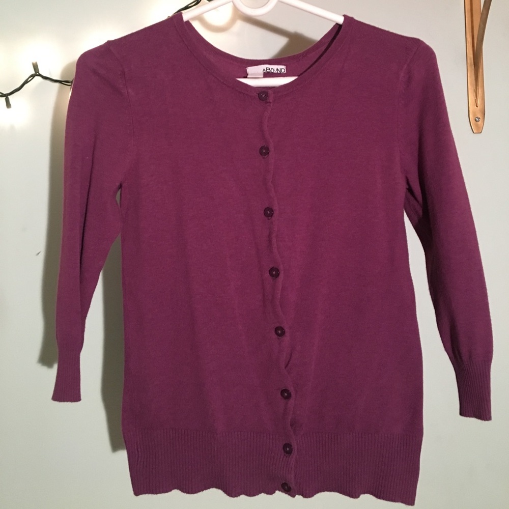 Purple cardigan
