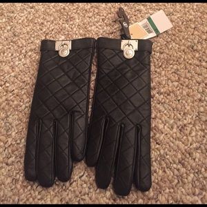 NWT - MK Black Leather Gloves