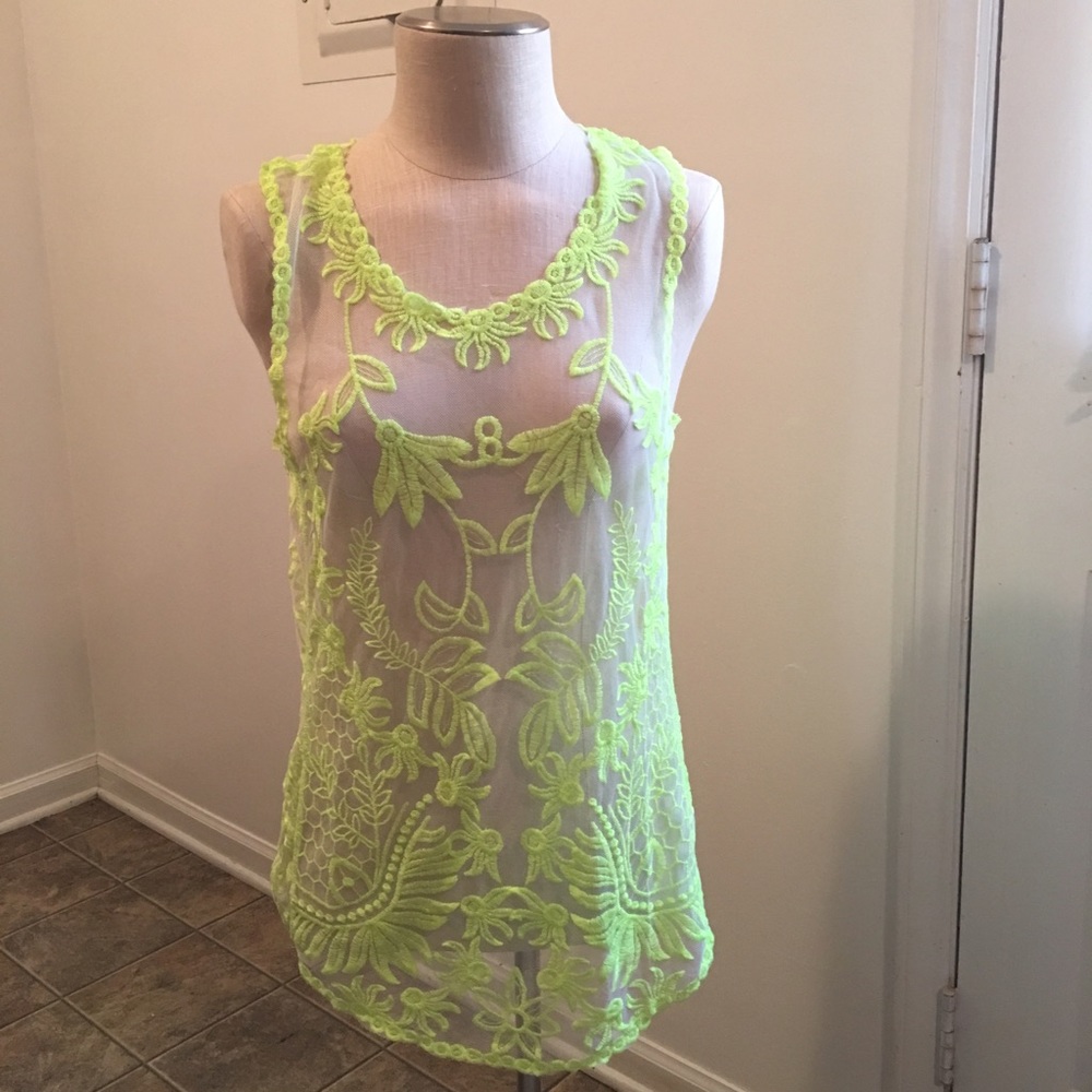 3/$18 Sheer lime top