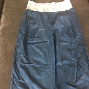 Denim wide leg crop pant