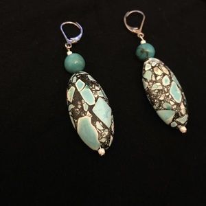 Brachiated Turquoise stone earrings handmade in NM