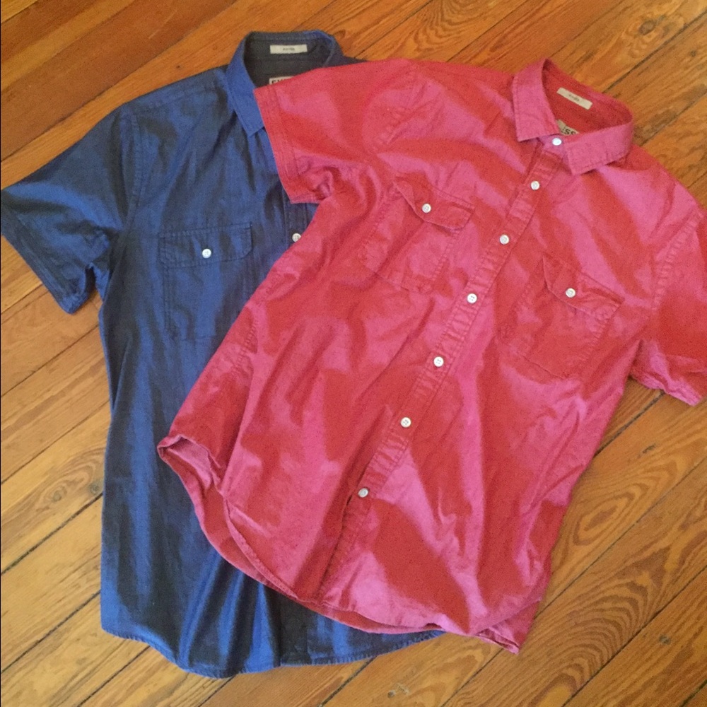 2 express men's button downs shirt sleeve
