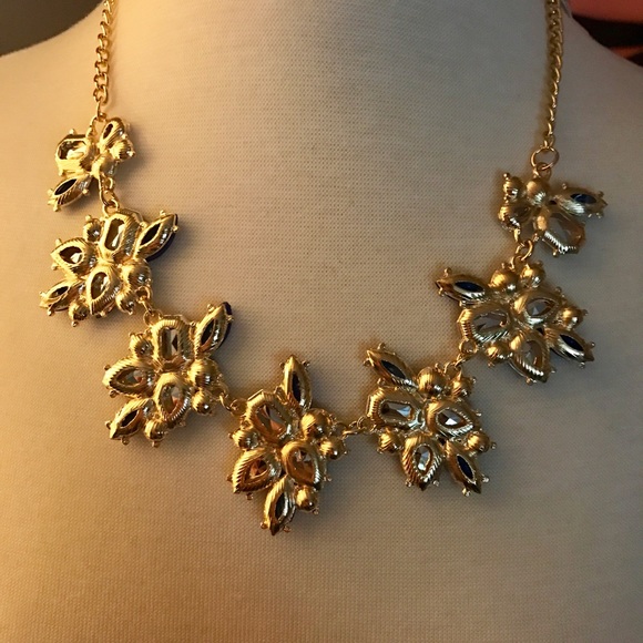 Blue Gem and Clear Crystal "Lucy" Necklace - Picture 4 of 5