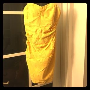 Convertible Strapless yellow bodycon dress