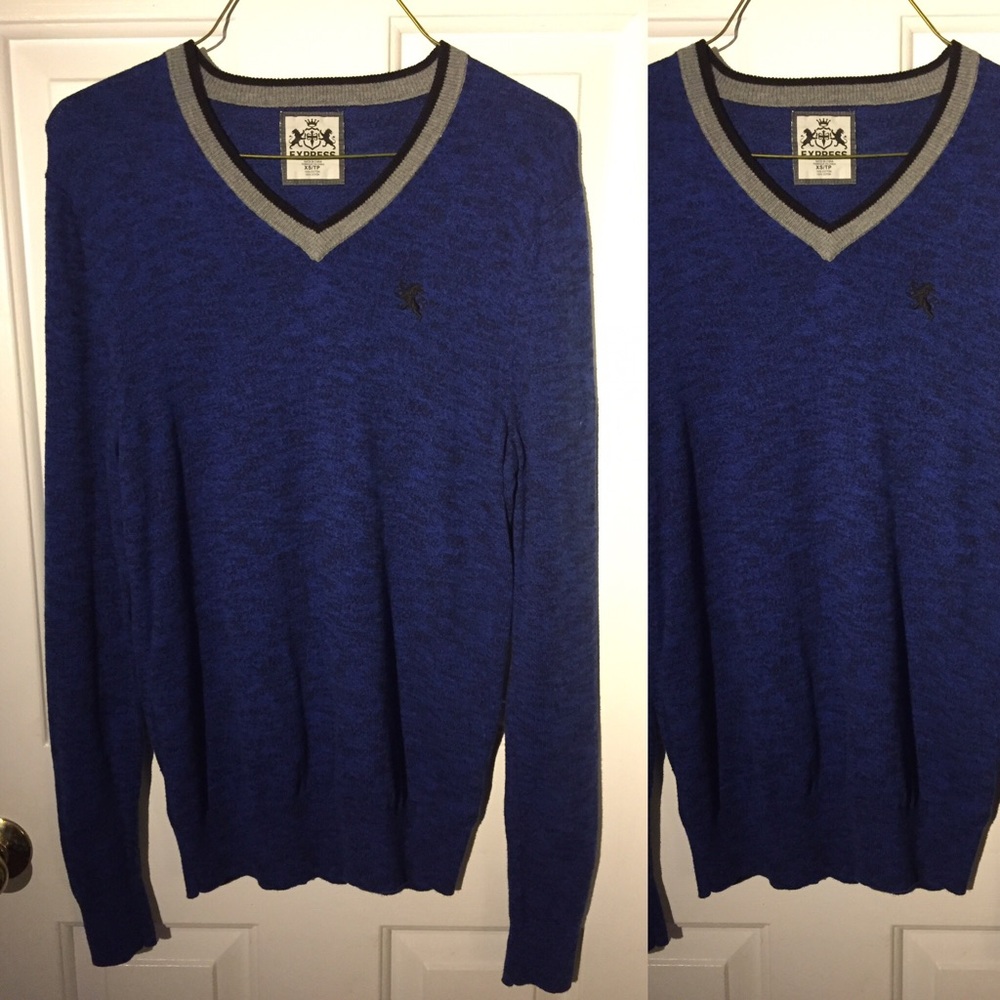 Blue V-neck Sweater