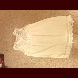 Lace topped sleeveless top