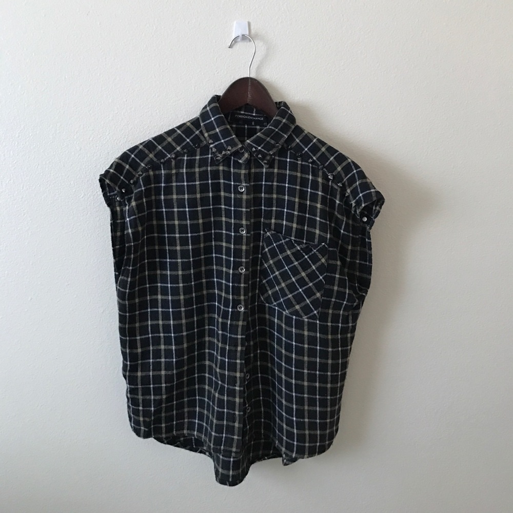Black & Yellow Flannel Studded