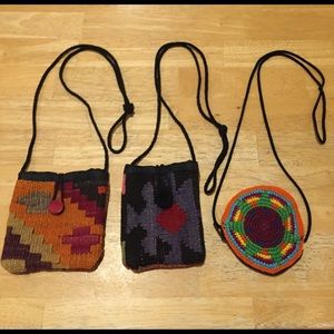 Set of 3 small fabric purses