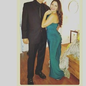 Evening  green dress gown