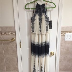Modcloth large Maria Bonita creme and navy dress