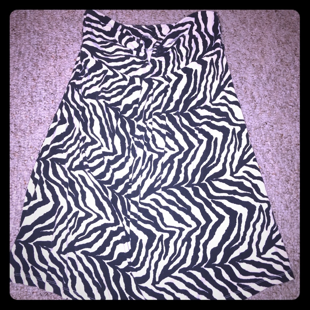 Zebra print strapless dress