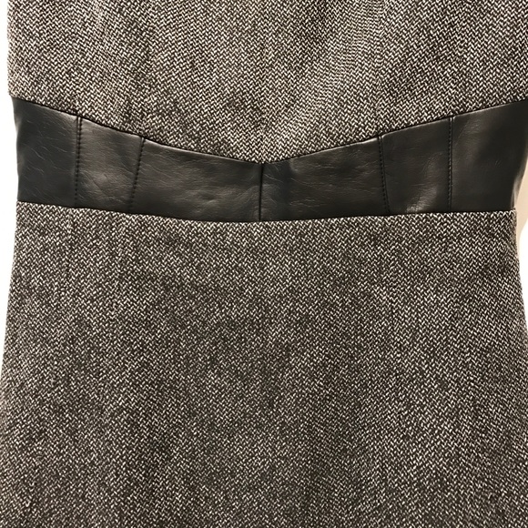 H&M leather waist gray tweed cute dress 2 Small - Picture 6 of 9