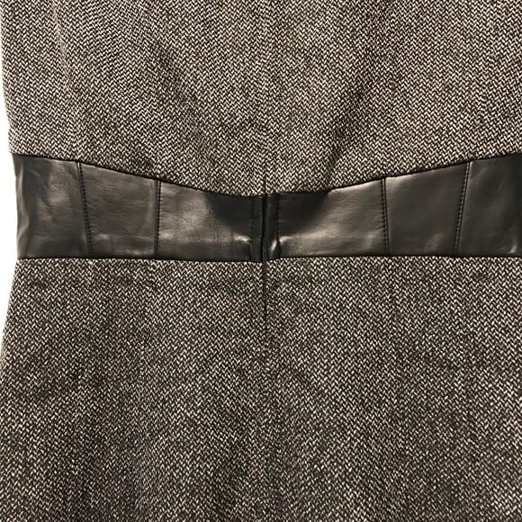 H&M leather waist gray tweed cute dress 2 Small - Picture 8 of 9