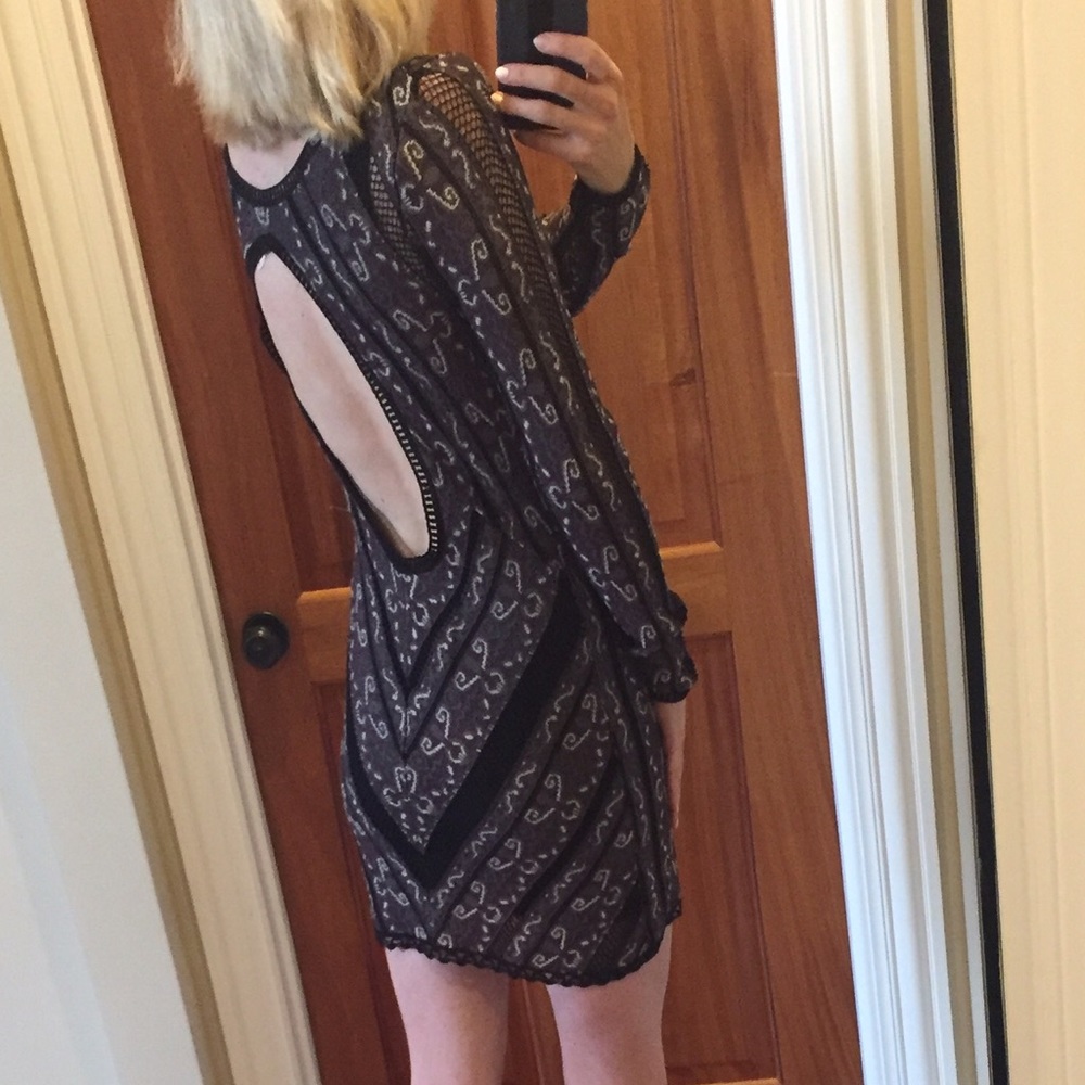 Free People open back bodycon dress black small