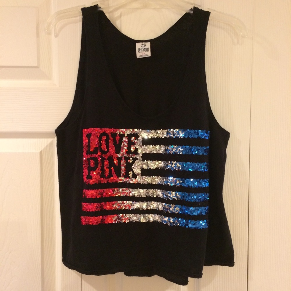 Victoria's Secret PINK American flag sequin tank