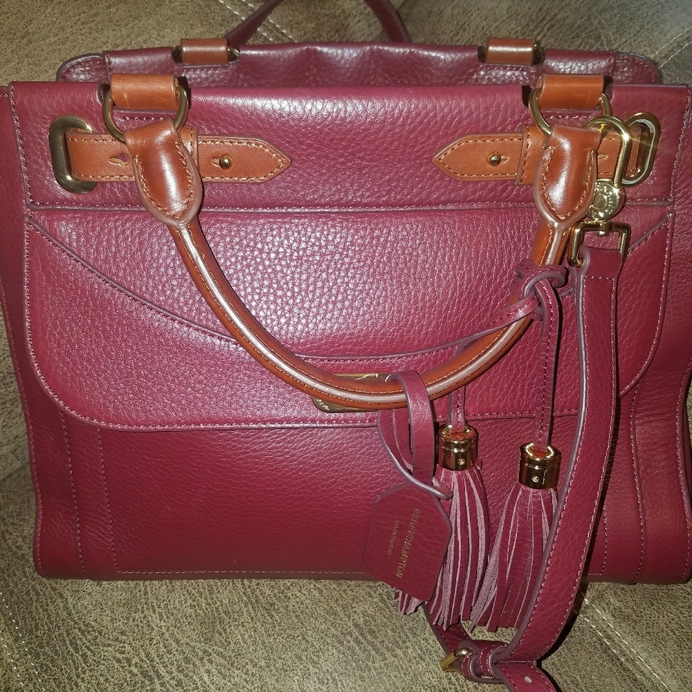 Isaac Mizrahi burgundy satchel