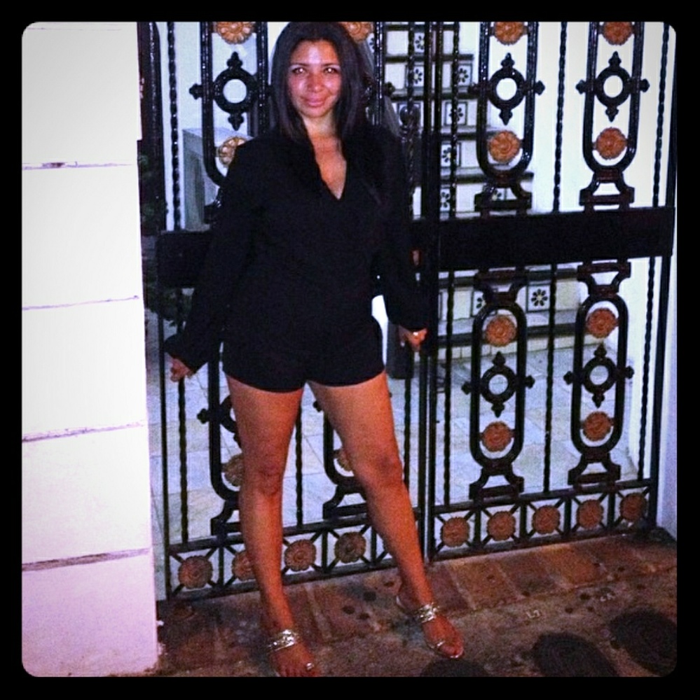 Black short romper
