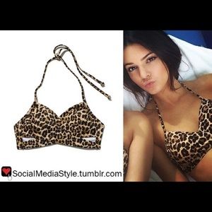 Pink VS leopard swimsuit top