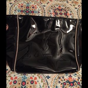 Yves saint Laurent black patent makeup bag