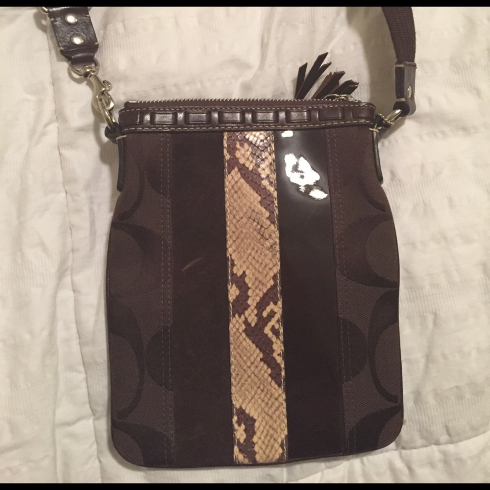 Coach cross body brown bag