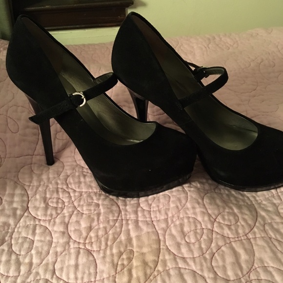 Guess Shoes - Black suede Mary Jane style shoes with platform