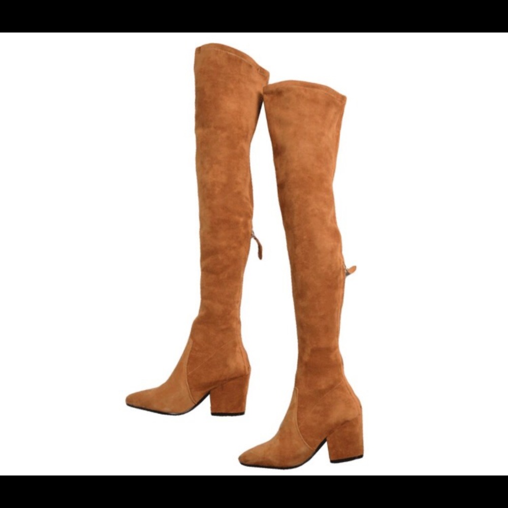Over the knee suede boots
