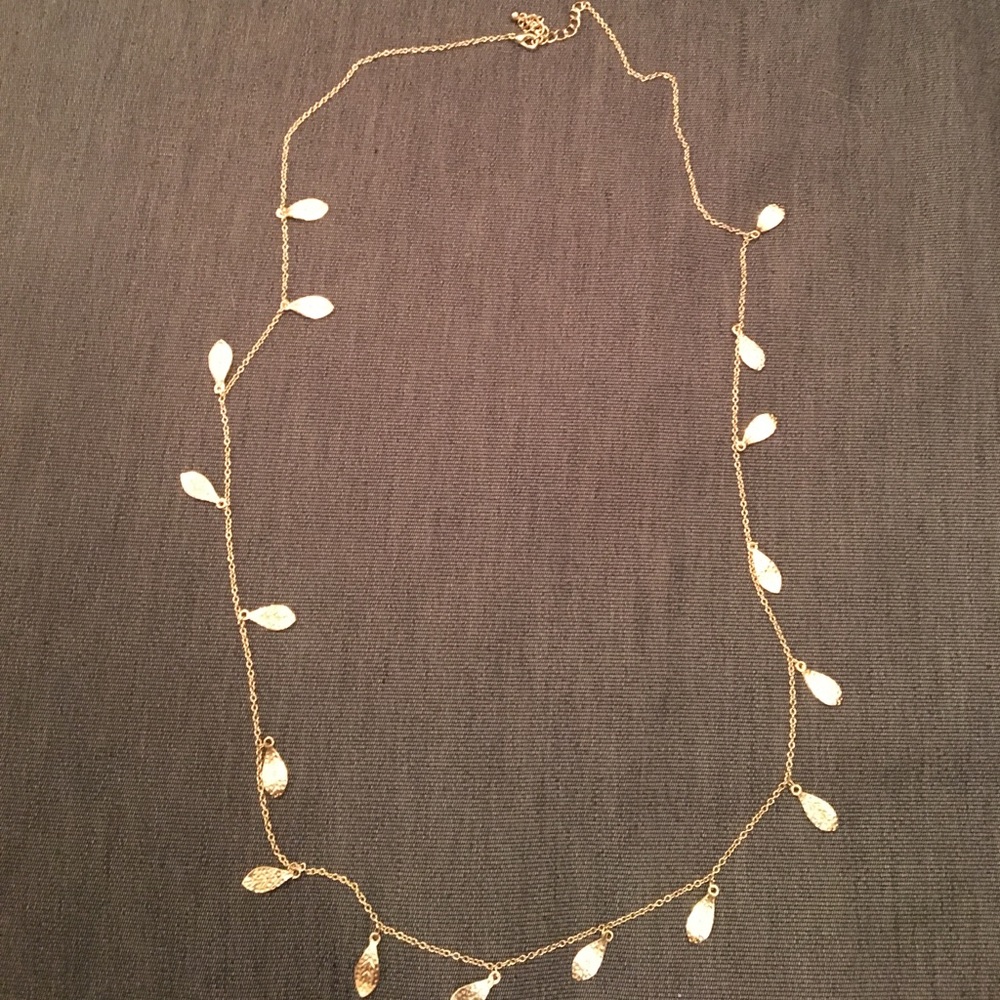 Long Leaf Charms Necklace