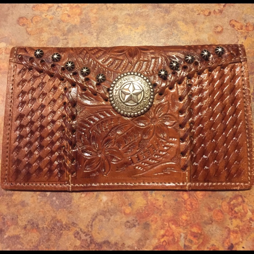 American West Leather Checkbook Cover