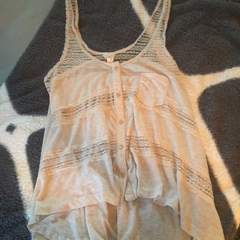 Cream and lace tank