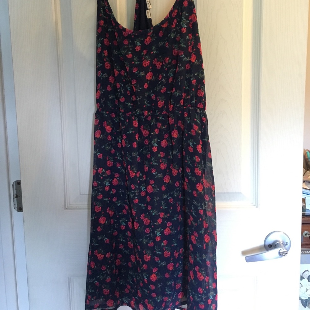 roxy rose print dress