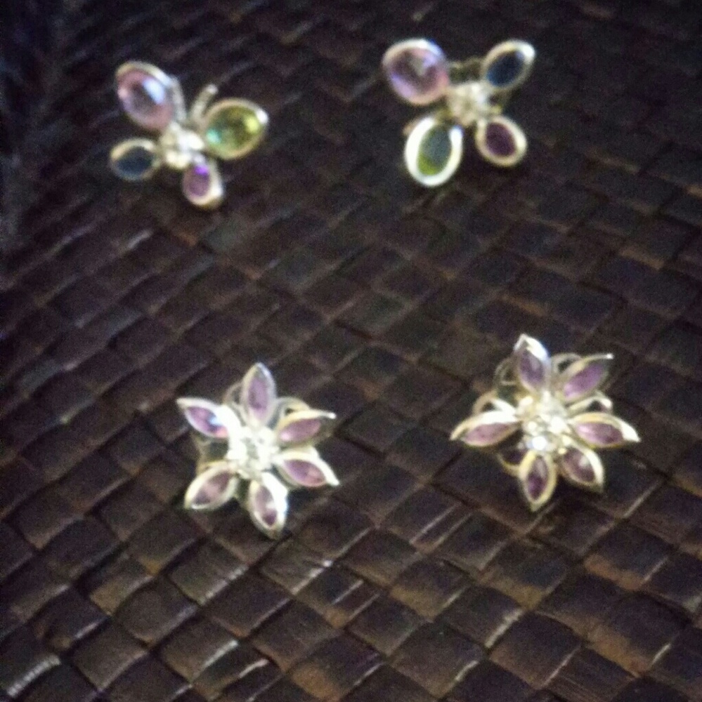 Beautiful flower and butterfly earrings