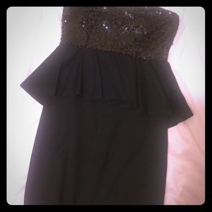 Black peplum dress