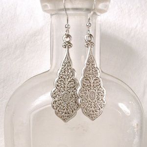 Tiny Silver plated drop earrings