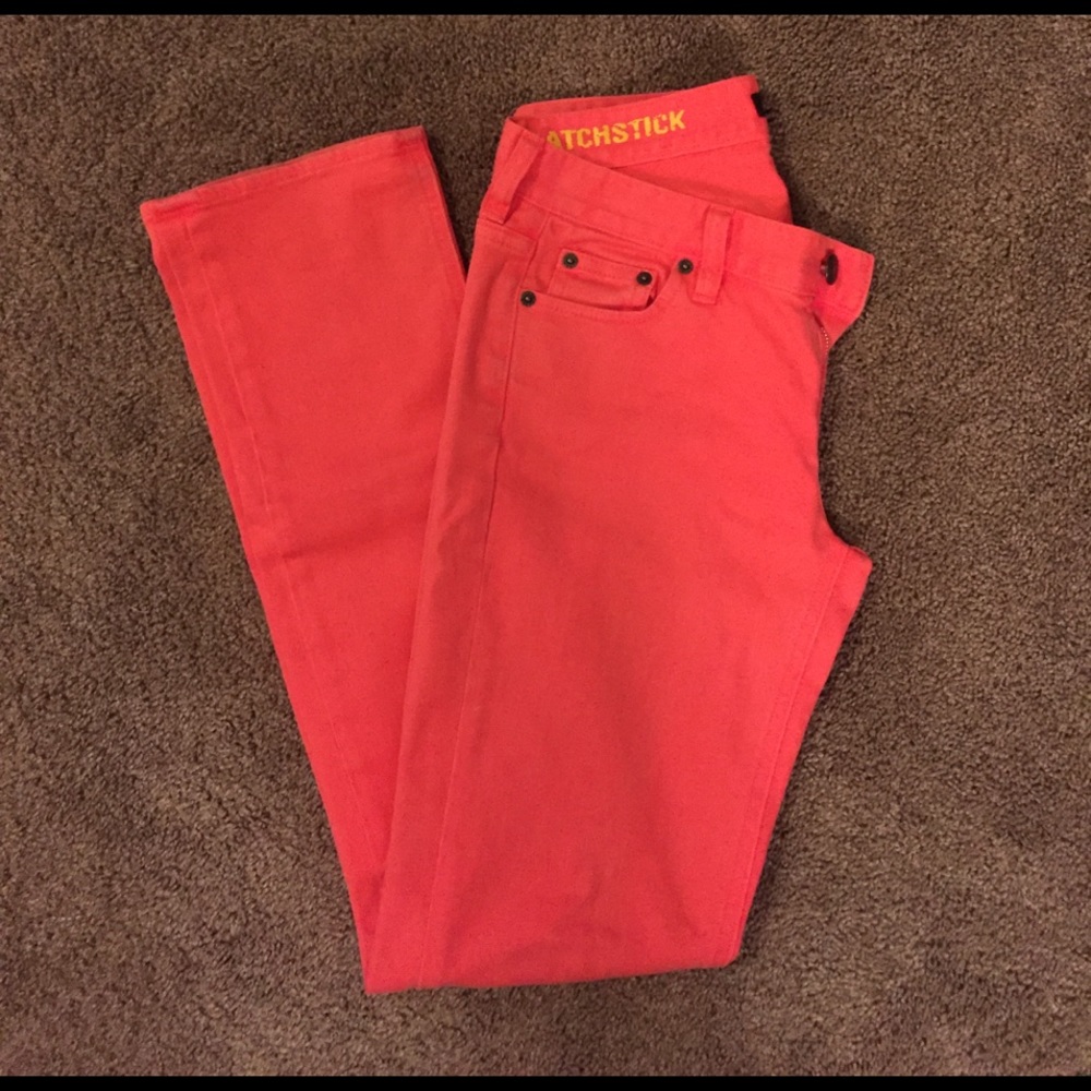 J Crew Pink Matchstick Jeans Size 26