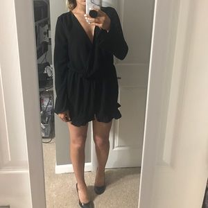 Black long sleeved romper