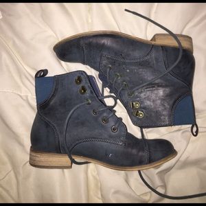 Blue BDG lace up booties