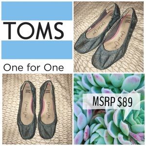 Toms blue ballet flats