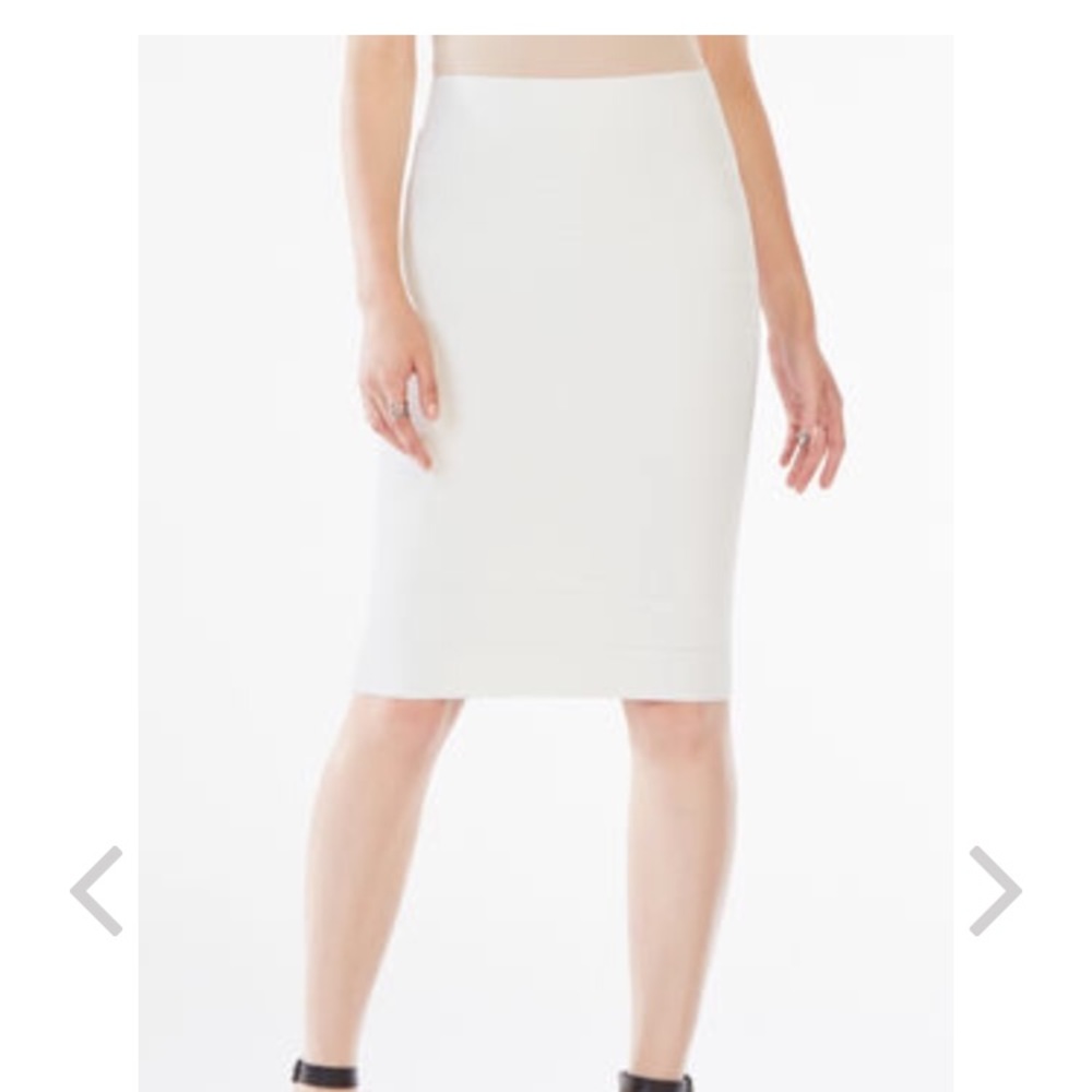 BCBG white bandage skirt
