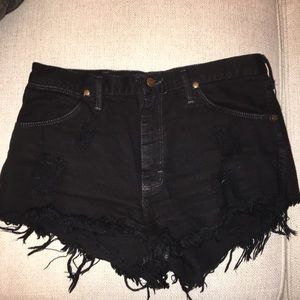 Black high waisted jean shorts