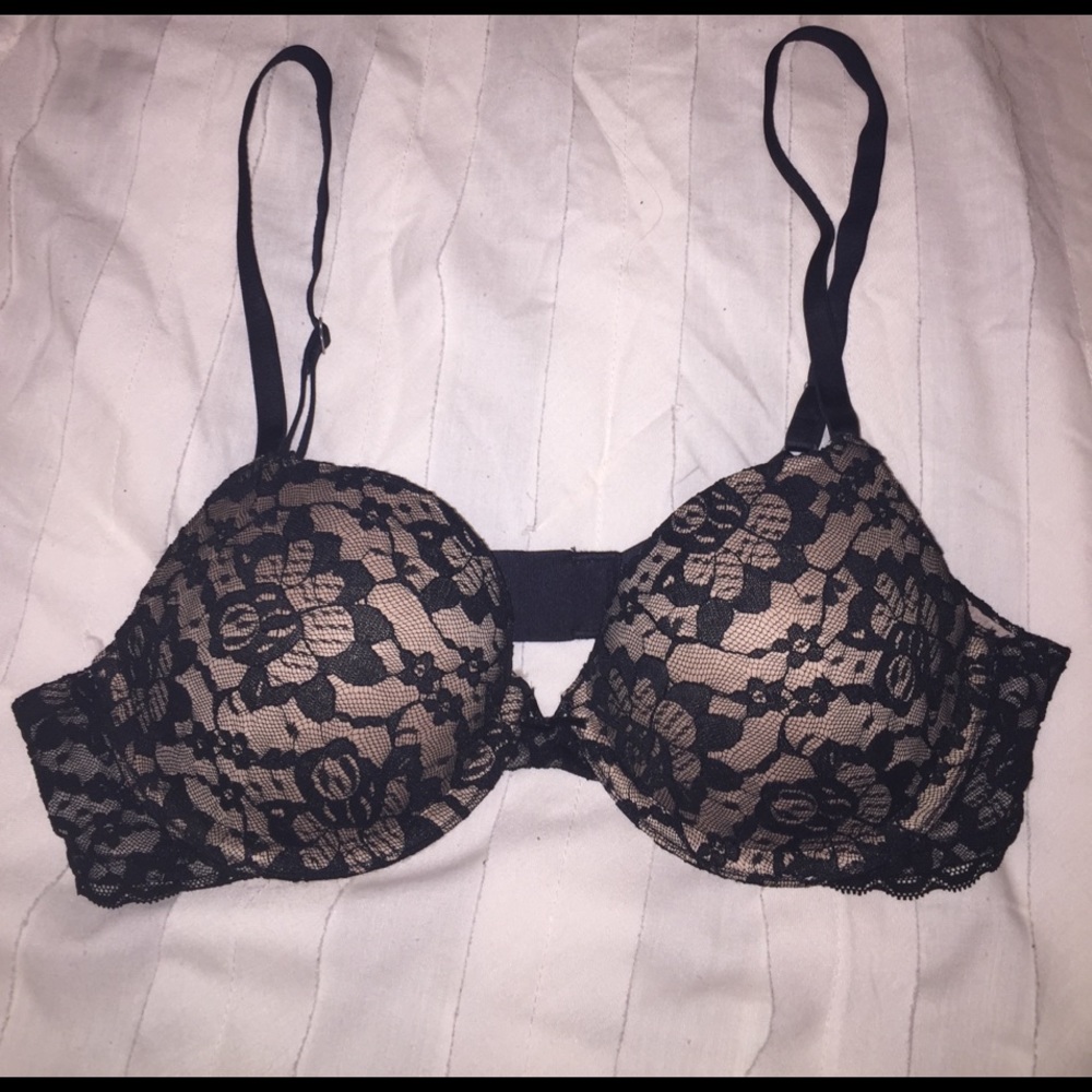 Aerie Black Lace Push-up Bra - Size 34B