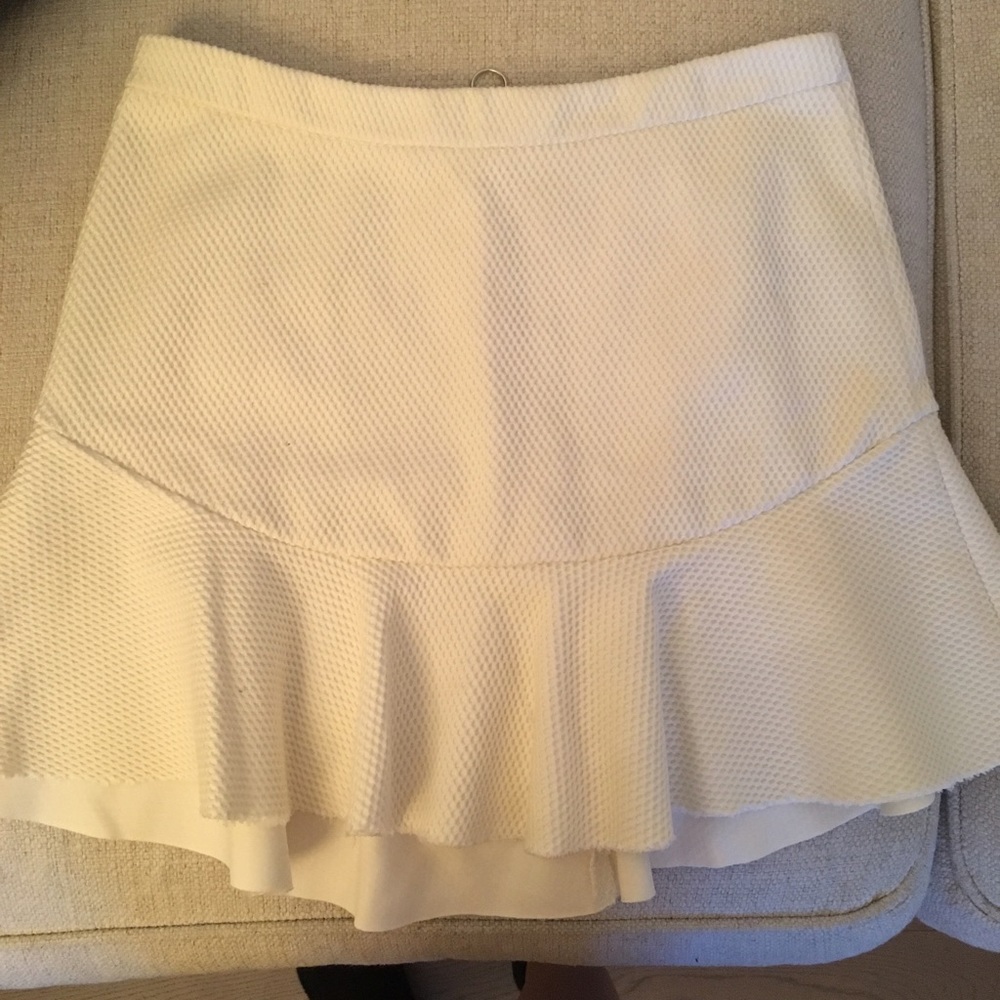 Zara white waffle skirt