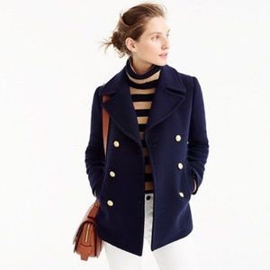 Jcrew navy majesty stadium cloth peacoat
