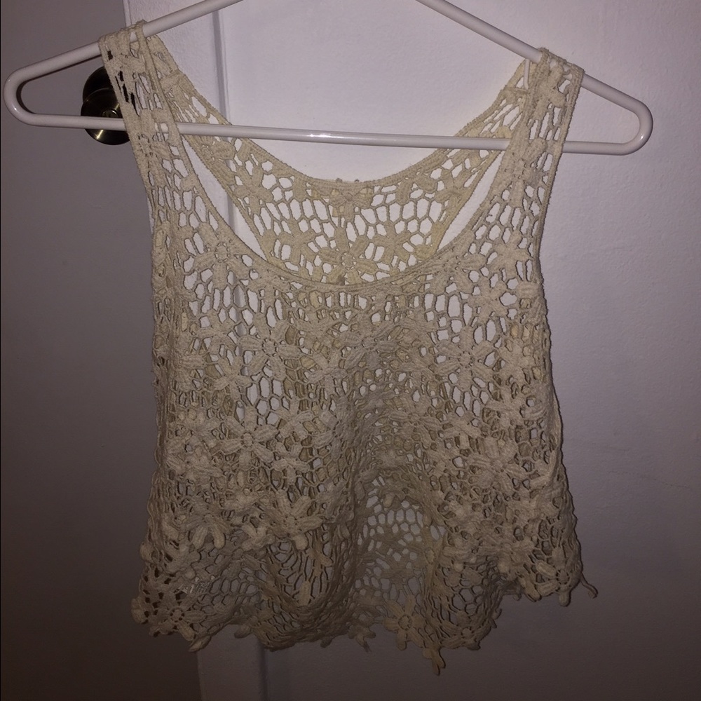 See through floral crop top