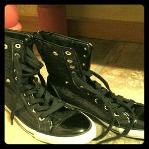 Sequined Black Shiny hightops!!!